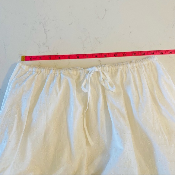 DISSHWhite Long Sleeve Swiss Dot Floral Embroidered Cotton Dress V-Neck USSize 8 - Picture 7 of 10